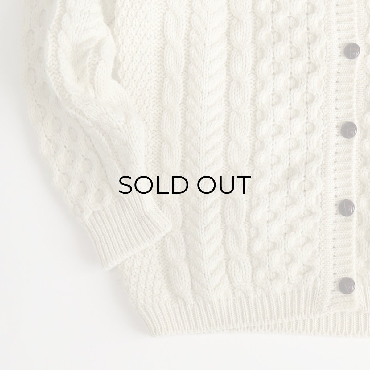 画像4: 80's L.L. Bean WOOL HNAD KNIT FISHERMAN'S CARDIGAN "MADE IN IRELAND" (4)