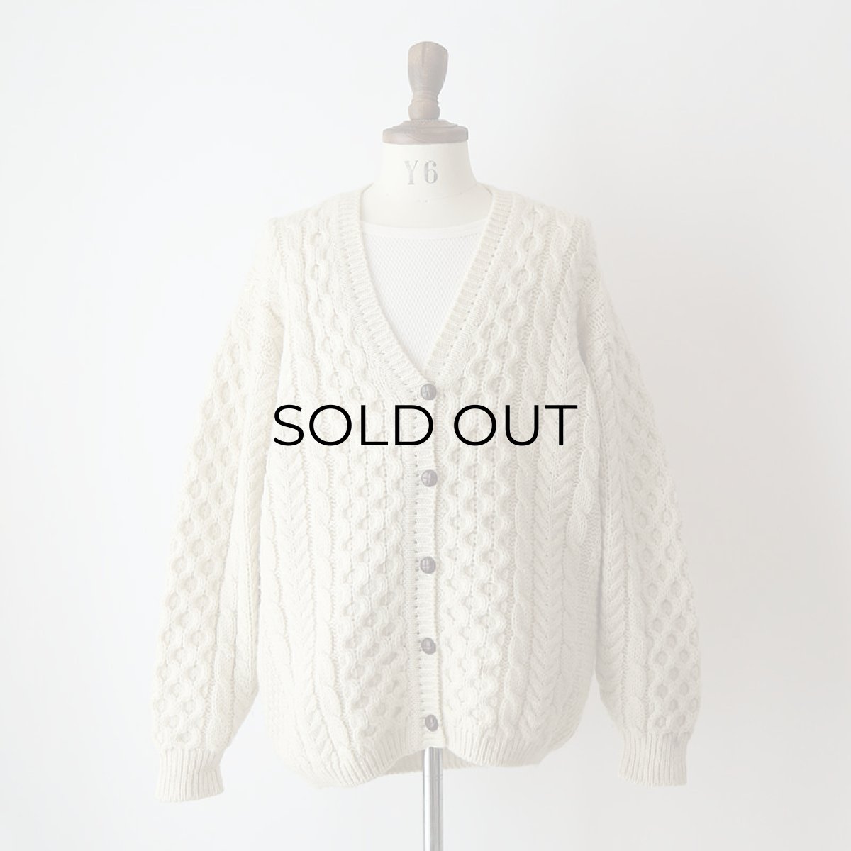 画像10: 80's L.L. Bean WOOL HNAD KNIT FISHERMAN'S CARDIGAN "MADE IN IRELAND" (10)