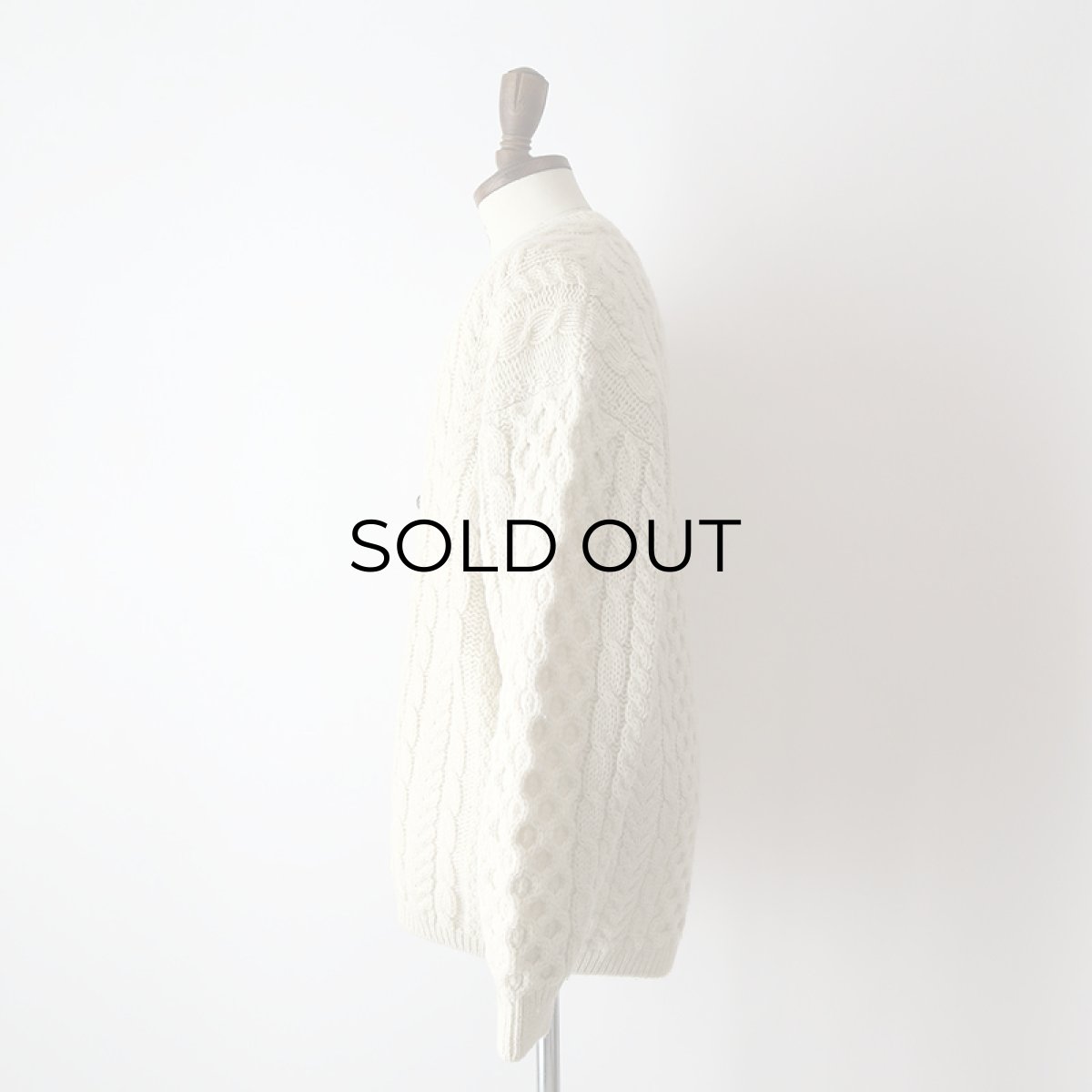 画像11: 80's L.L. Bean WOOL HNAD KNIT FISHERMAN'S CARDIGAN "MADE IN IRELAND" (11)