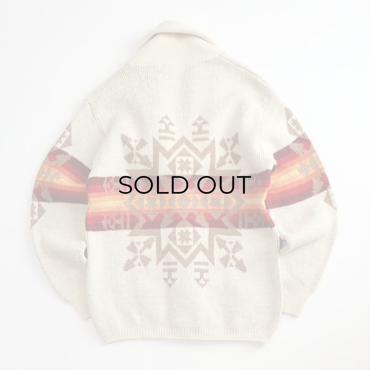 画像2: 70's Pendleton WOOL JACQUARD KNIT SHAWL COLLAR CARDIGAN (2)