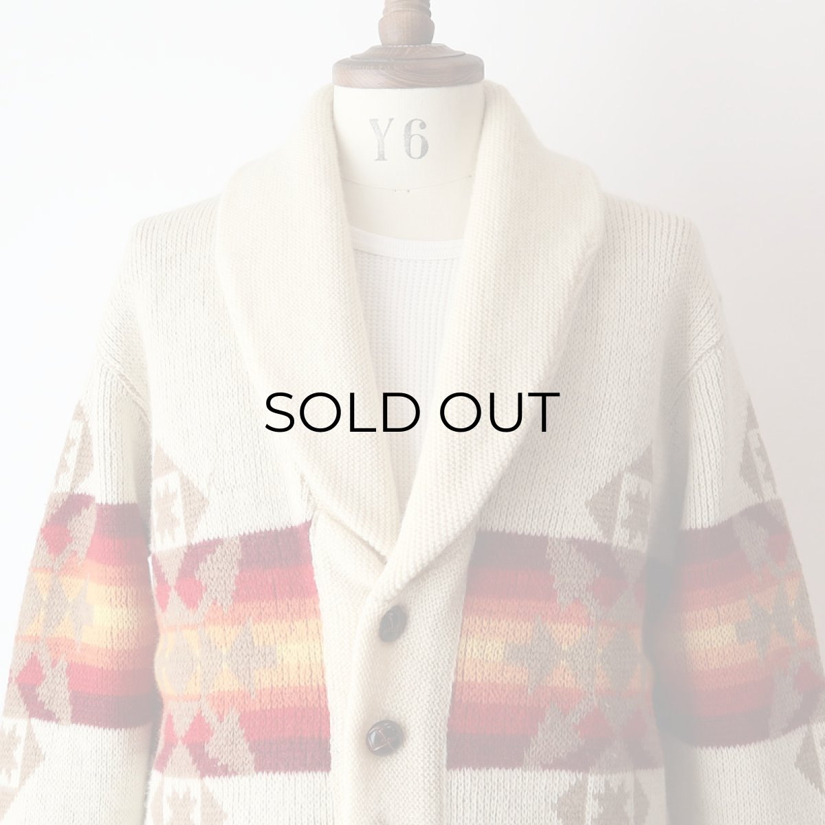 画像11: 70's Pendleton WOOL JACQUARD KNIT SHAWL COLLAR CARDIGAN (11)