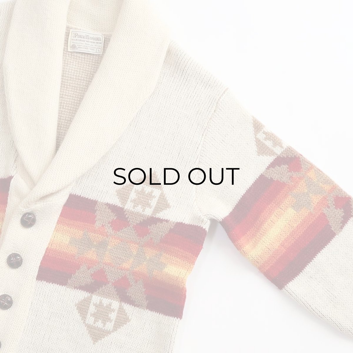 画像3: 70's Pendleton WOOL JACQUARD KNIT SHAWL COLLAR CARDIGAN (3)