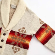 画像3: 70's Pendleton WOOL JACQUARD KNIT SHAWL COLLAR CARDIGAN (3)