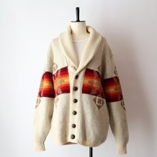 画像15: 70's Pendleton WOOL JACQUARD KNIT SHAWL COLLAR CARDIGAN (15)