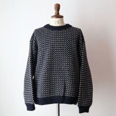 画像11: 80's L.L. Bean WOOL RAYON KNIT BIRD'S EYE PATTERN NORDIC SWEATER "MADE IN NORWAY" (11)