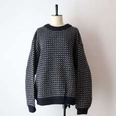 画像14: 80's L.L. Bean WOOL RAYON KNIT BIRD'S EYE PATTERN NORDIC SWEATER "MADE IN NORWAY" (14)