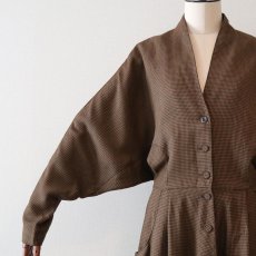 画像11: rabbit DESIGNS RAYON HOUNDSTOOTH CHECK DOLMAN SLEEVE DRESS (11)