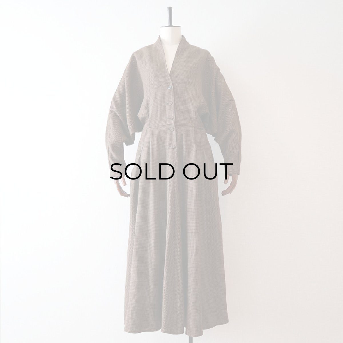 画像12: rabbit DESIGNS RAYON HOUNDSTOOTH CHECK DOLMAN SLEEVE DRESS (12)