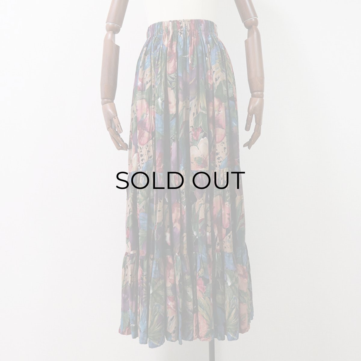 画像6: Coldwater Creek RAYON FLORAL PRINT TIERED MAXI SKIRT (6)