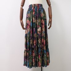 画像6: Coldwater Creek RAYON FLORAL PRINT TIERED MAXI SKIRT (6)