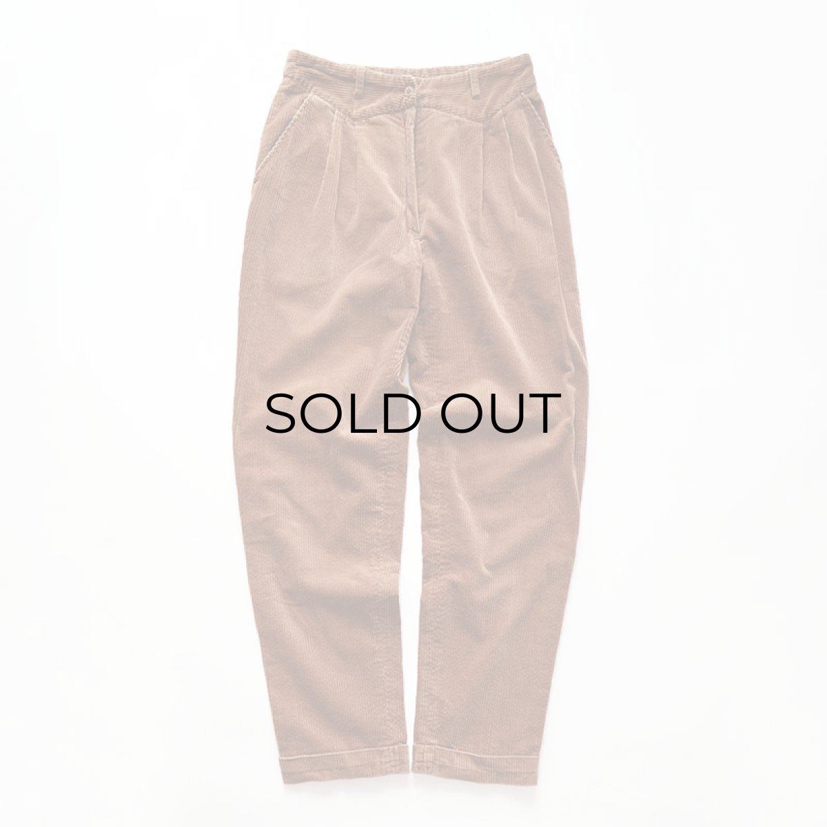 画像1: 80's UNKNOWN BRAND WIDE WALE CORDUROY TUCK PANTS (1)