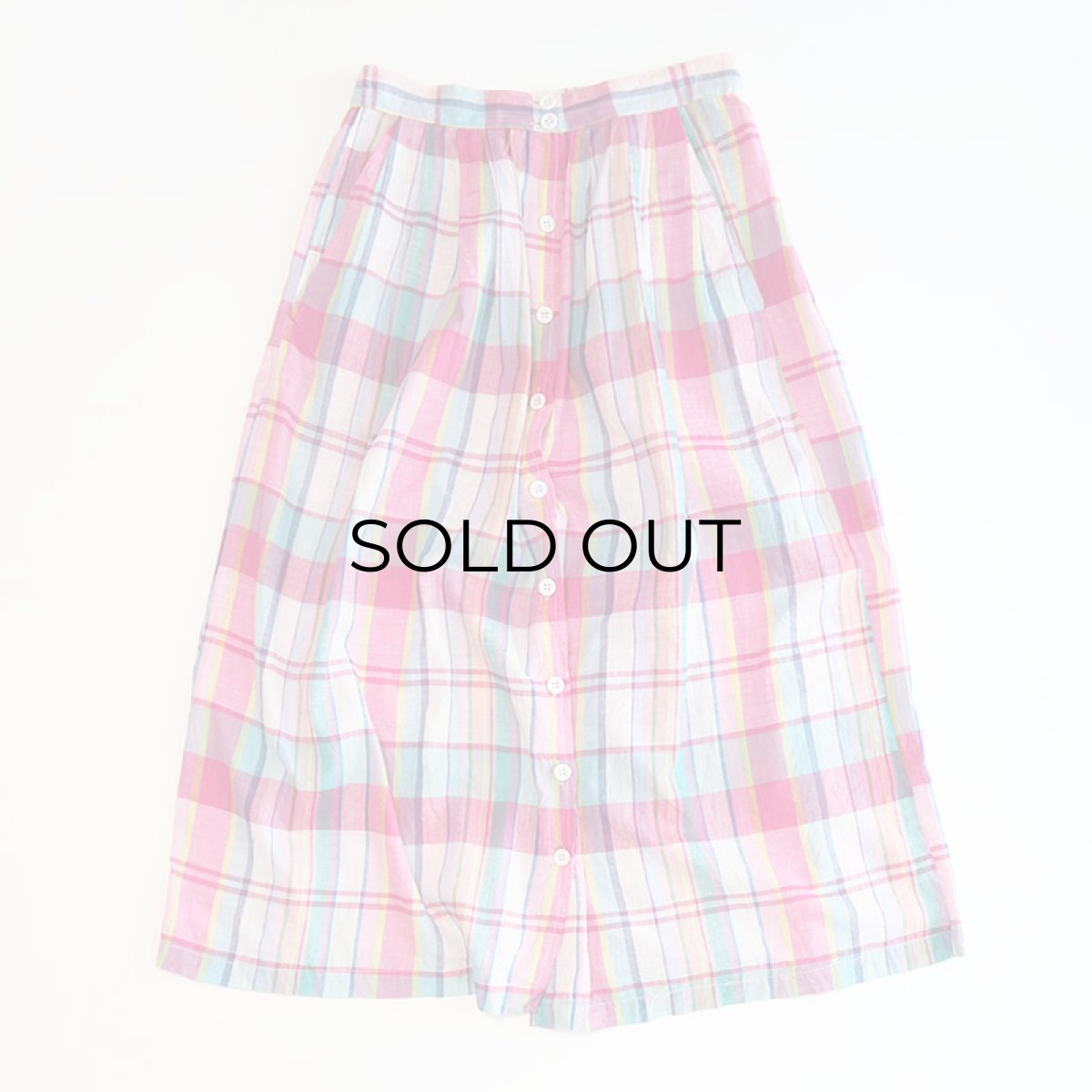 画像1: UNKNOWN BRAND INDIAN COTTON MADRAS CHECK SKIRT (1)