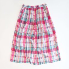 画像1: UNKNOWN BRAND INDIAN COTTON MADRAS CHECK SKIRT (1)