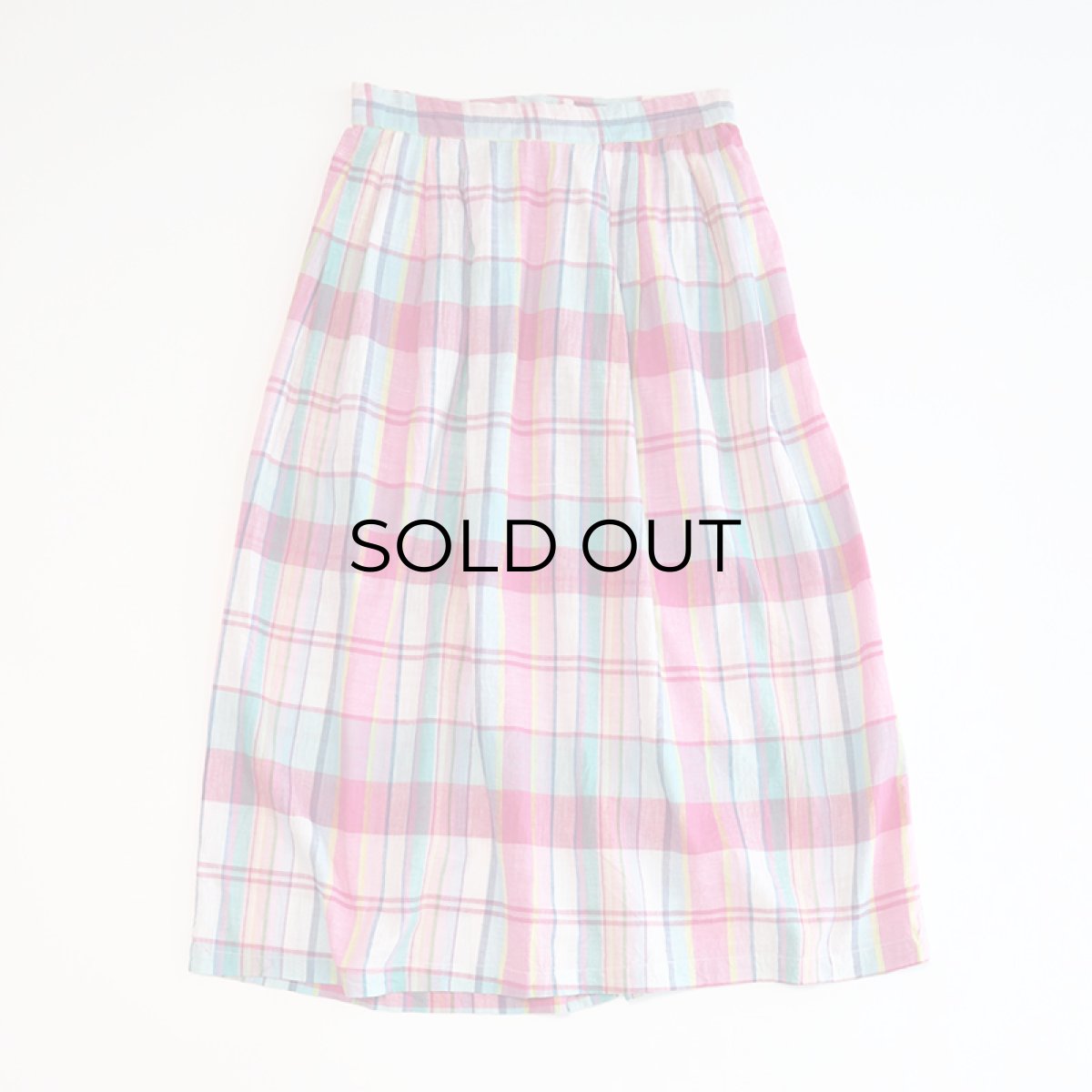 画像2: UNKNOWN BRAND INDIAN COTTON MADRAS CHECK SKIRT (2)