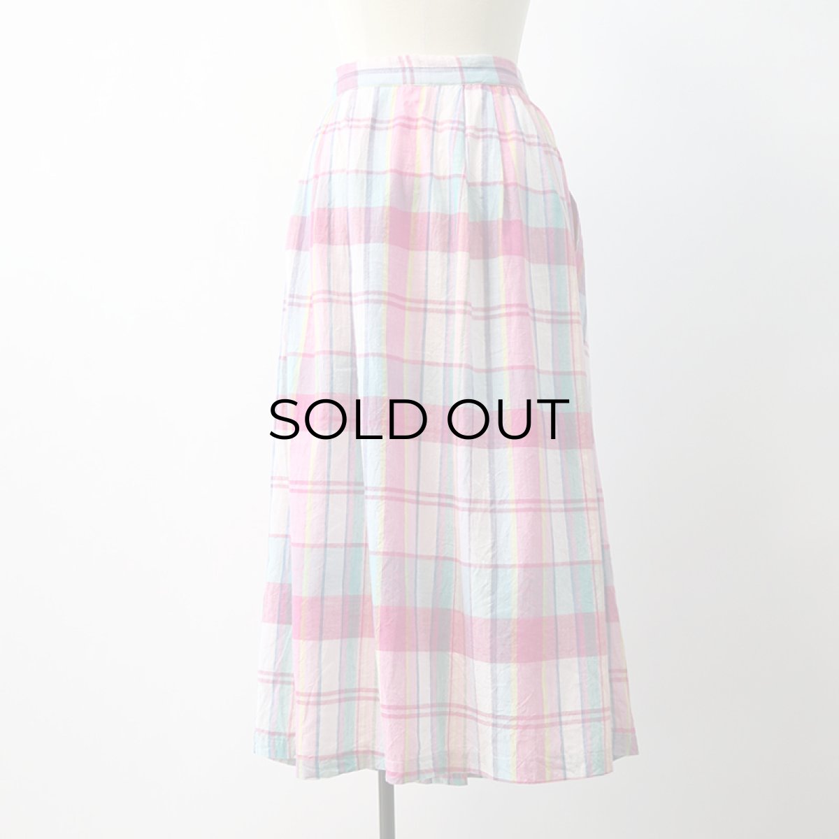 画像9: UNKNOWN BRAND INDIAN COTTON MADRAS CHECK SKIRT (9)