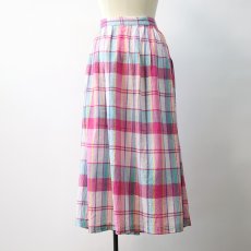 画像9: UNKNOWN BRAND INDIAN COTTON MADRAS CHECK SKIRT (9)