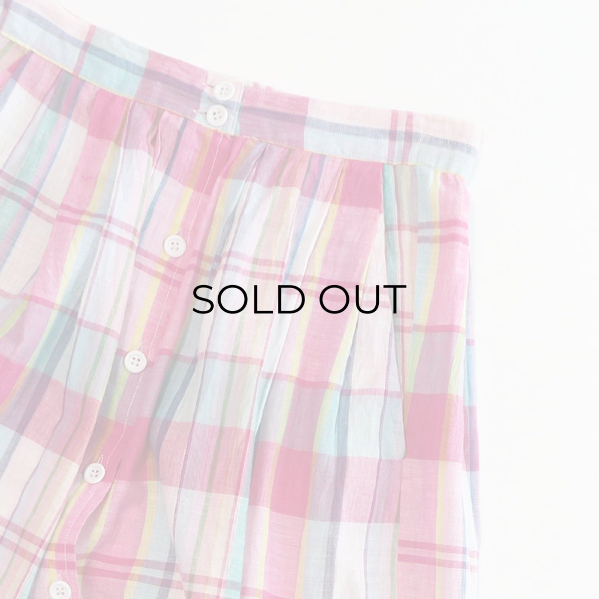 画像3: UNKNOWN BRAND INDIAN COTTON MADRAS CHECK SKIRT (3)