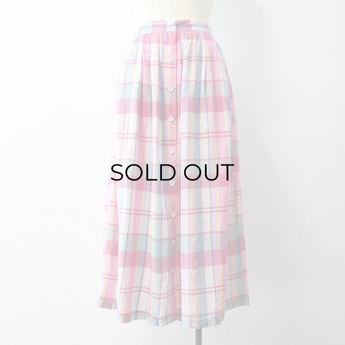 画像7: UNKNOWN BRAND INDIAN COTTON MADRAS CHECK SKIRT (7)