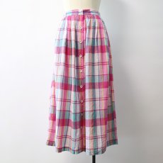 画像7: UNKNOWN BRAND INDIAN COTTON MADRAS CHECK SKIRT (7)