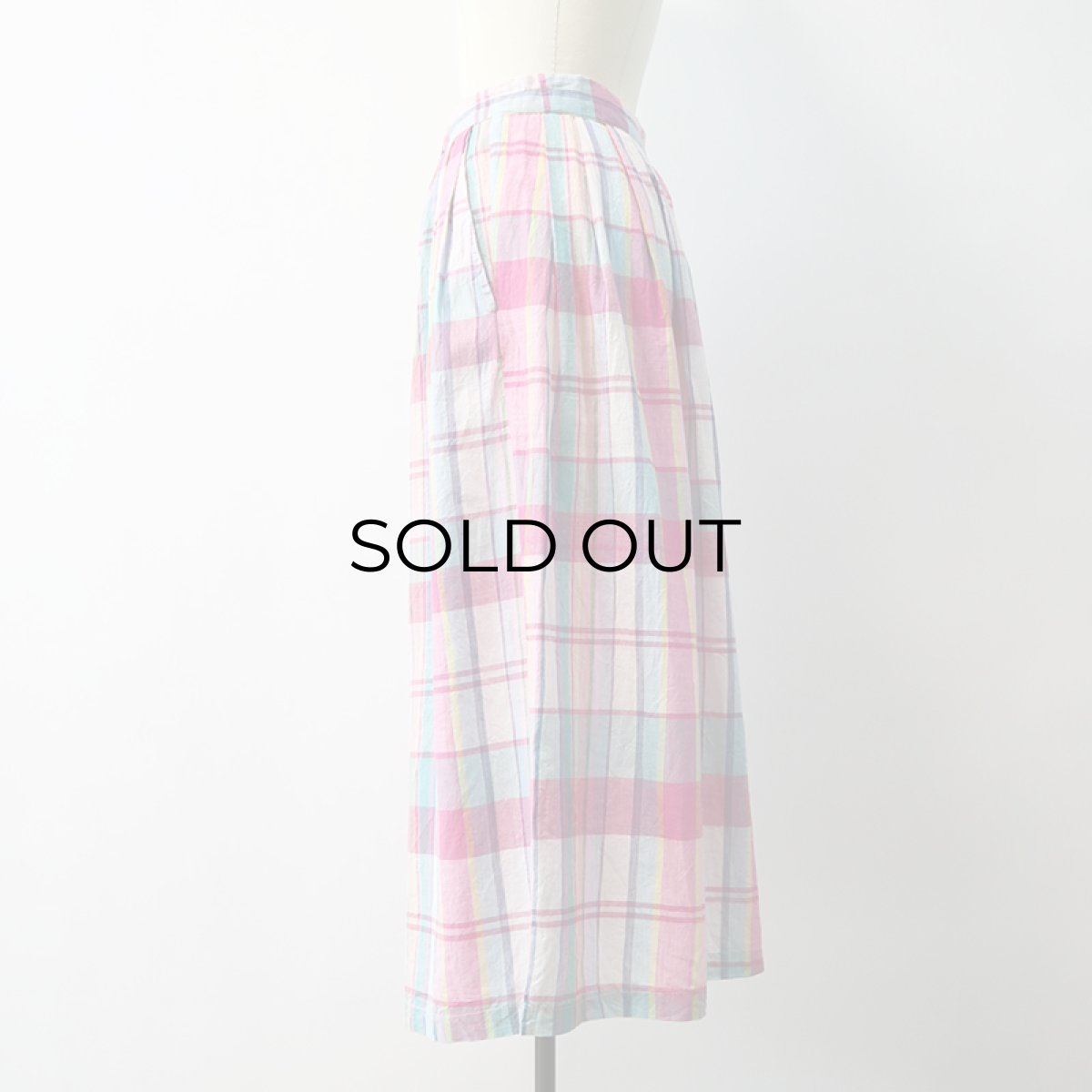 画像8: UNKNOWN BRAND INDIAN COTTON MADRAS CHECK SKIRT (8)