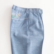 画像7: 70's Lady Wrangler HAND EMBROIDERED FLARE PANTS【W28 x L31 程度】  (7)