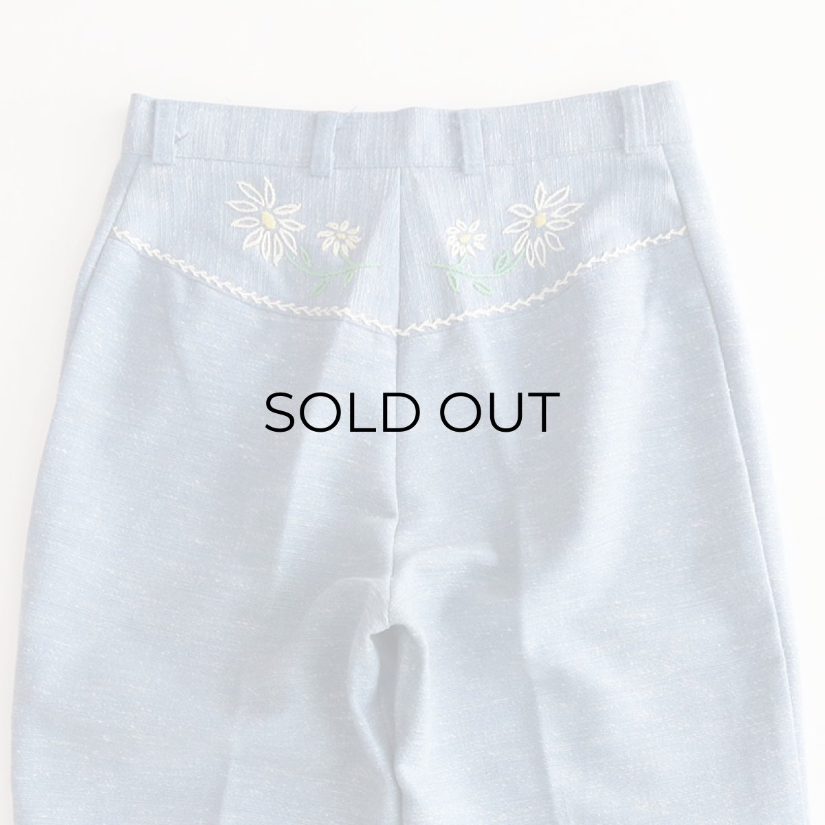 画像6: 70's Lady Wrangler HAND EMBROIDERED FLARE PANTS【W28 x L31 程度】  (6)