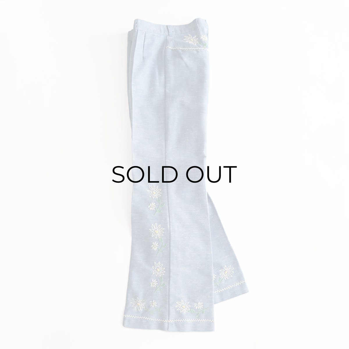画像2: 70's Lady Wrangler HAND EMBROIDERED FLARE PANTS【W28 x L31 程度】  (2)
