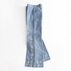 画像2: 70's Lady Wrangler HAND EMBROIDERED FLARE PANTS【W28 x L31 程度】  (2)