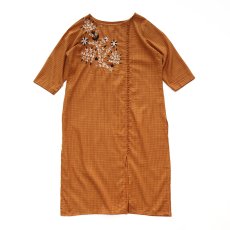 画像1: OLD UNKNOWN BRAND CHECK EMBROIDERED DRESS (1)