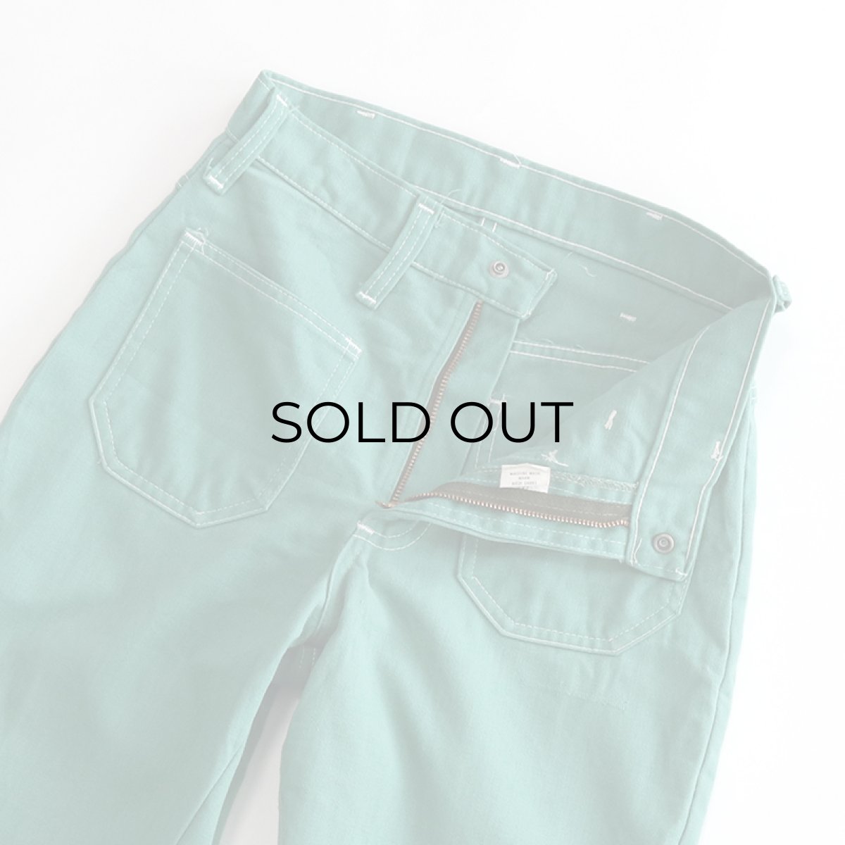 画像4: 70's MONTGOMERY WARD COLOR COTTON MOLESKIN FLARE PANTS【W26 x L29 程度】  (4)