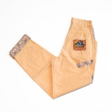 画像1: 80's POCO LOCO COLOR COTTON DESIGN TUCK PANTS "MADE IN FRANCE"【W27 x L31 程度】 (1)