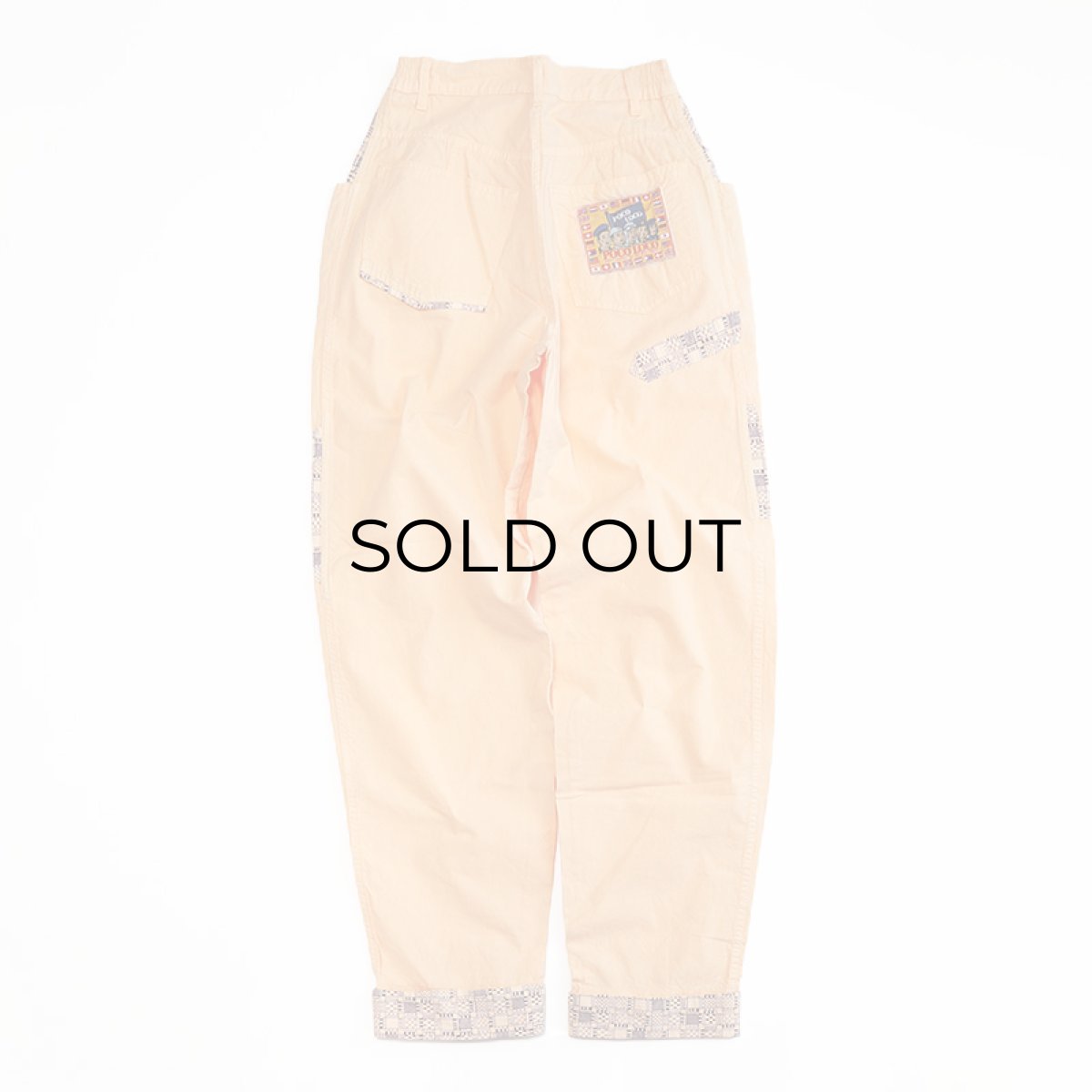 画像4: 80's POCO LOCO COLOR COTTON DESIGN TUCK PANTS "MADE IN FRANCE"【W27 x L31 程度】 (4)