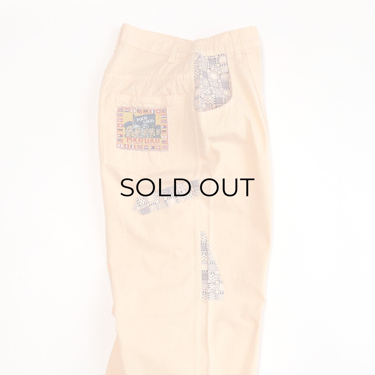 画像7: 80's POCO LOCO COLOR COTTON DESIGN TUCK PANTS "MADE IN FRANCE"【W27 x L31 程度】 (7)