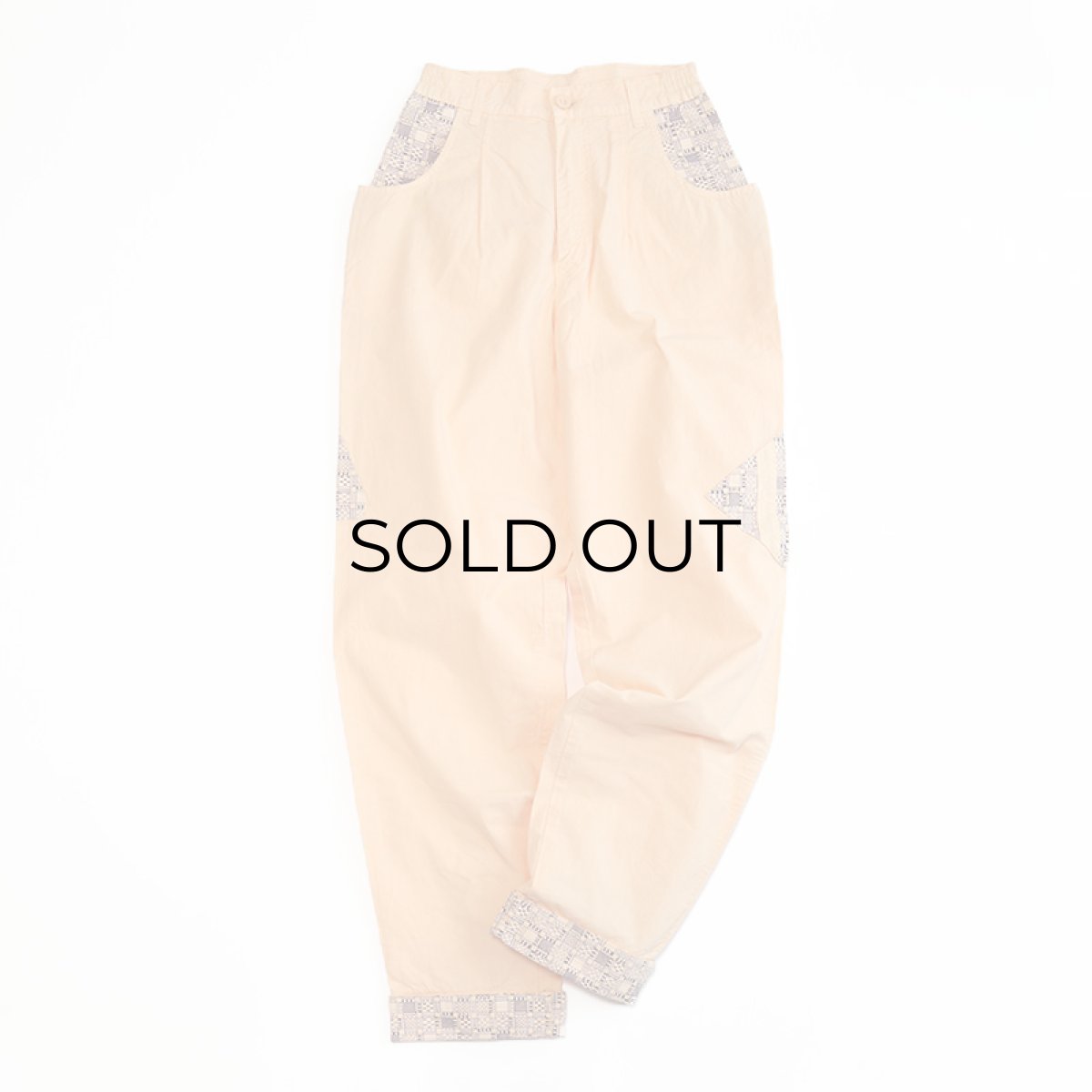 画像2: 80's POCO LOCO COLOR COTTON DESIGN TUCK PANTS "MADE IN FRANCE"【W27 x L31 程度】 (2)