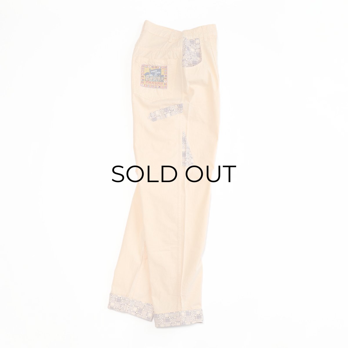 画像3: 80's POCO LOCO COLOR COTTON DESIGN TUCK PANTS "MADE IN FRANCE"【W27 x L31 程度】 (3)