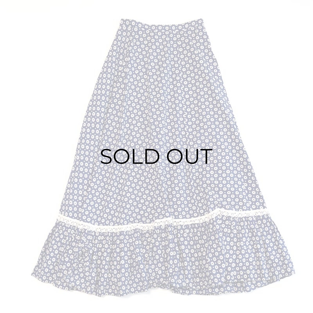 画像1: 60's UNKNOWN BRAND FLOWER PRINT FLARE SKIRT (1)