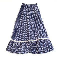 画像1: 60's UNKNOWN BRAND FLOWER PRINT FLARE SKIRT (1)