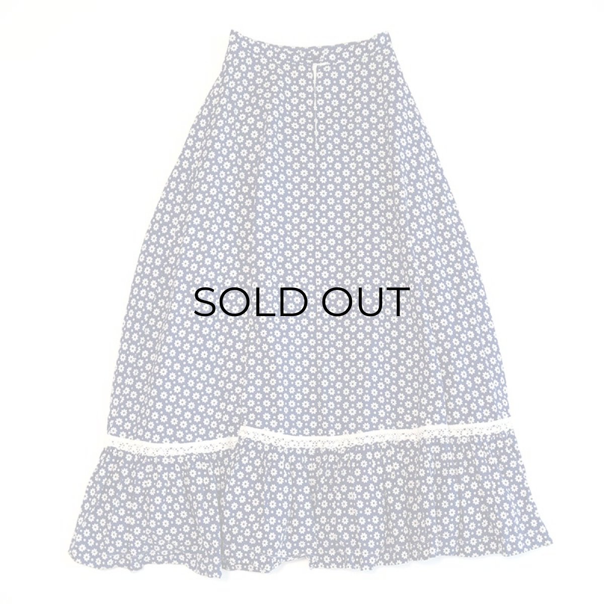 画像2: 60's UNKNOWN BRAND FLOWER PRINT FLARE SKIRT (2)