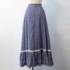 画像12: 60's UNKNOWN BRAND FLOWER PRINT FLARE SKIRT (12)
