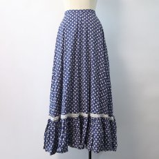 画像10: 60's UNKNOWN BRAND FLOWER PRINT FLARE SKIRT (10)