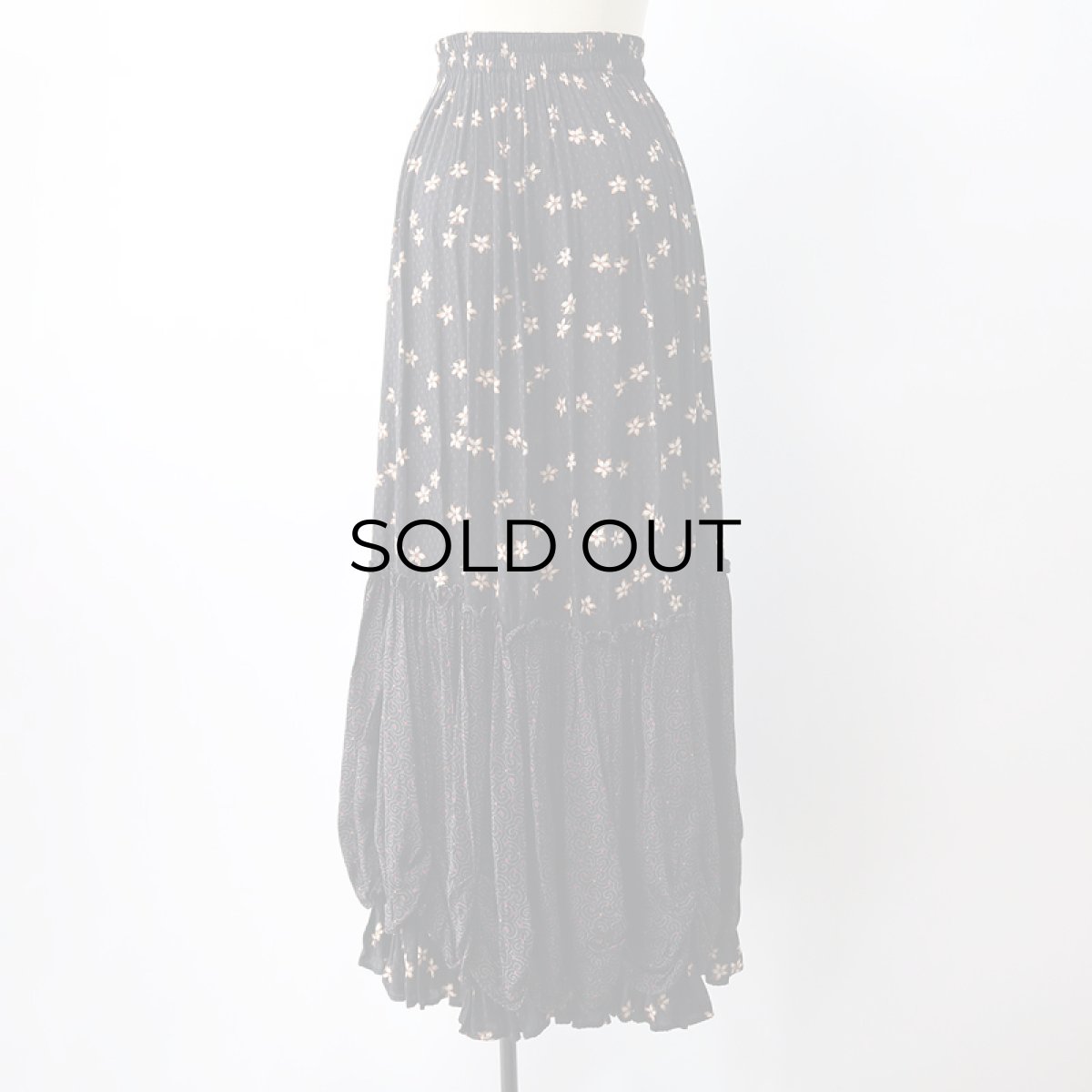 画像10: OLD Anna Bella RAYON FLOWER PRINT TIERED SKIRT "MADE IN USA" (10)