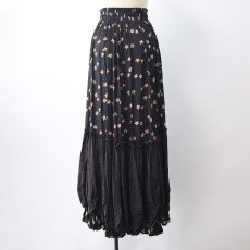 画像10: OLD Anna Bella RAYON FLOWER PRINT TIERED SKIRT "MADE IN USA" (10)