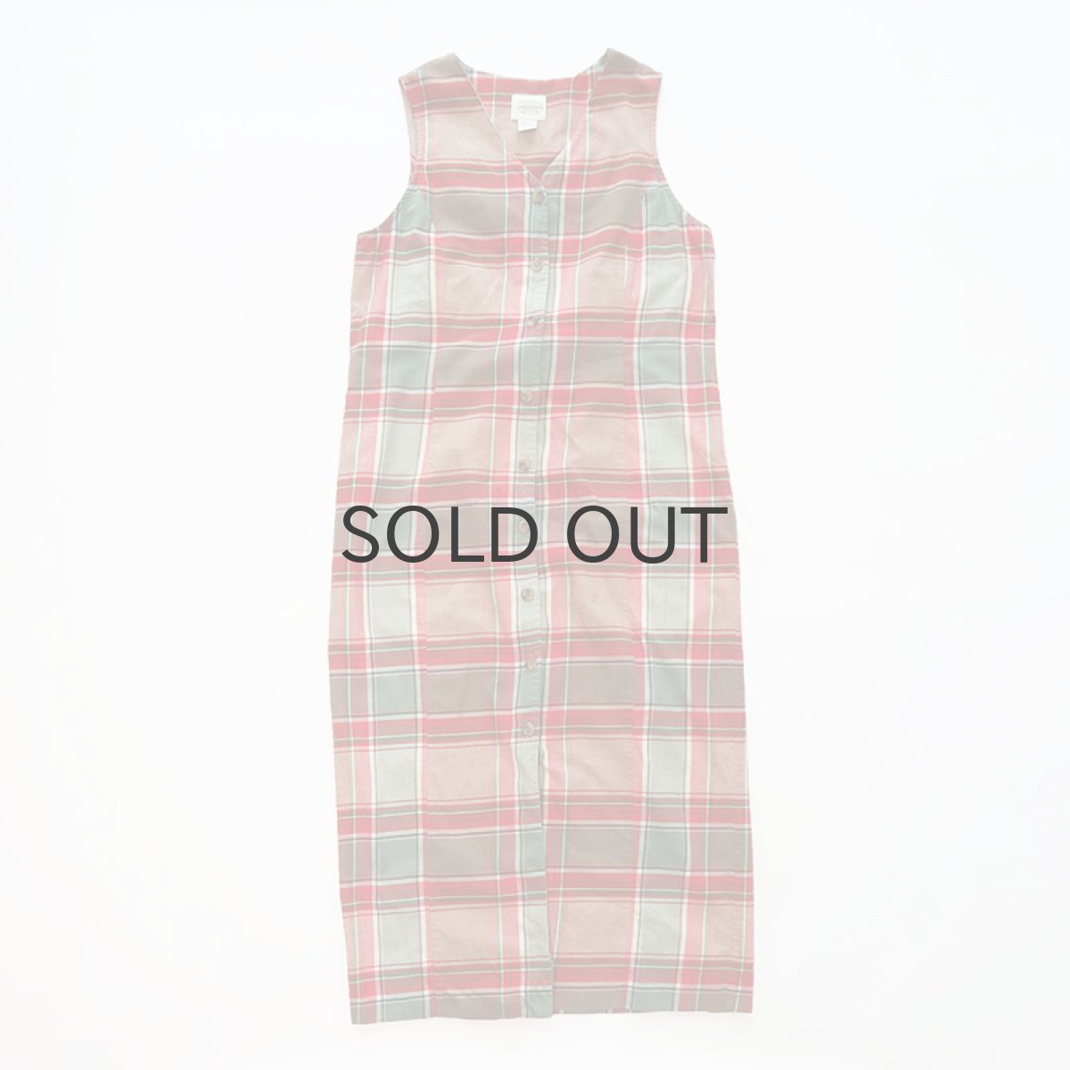 画像1: G.H. BASS & Co. COTTON CHECK N/S FRONT BUTTON DRESS (1)