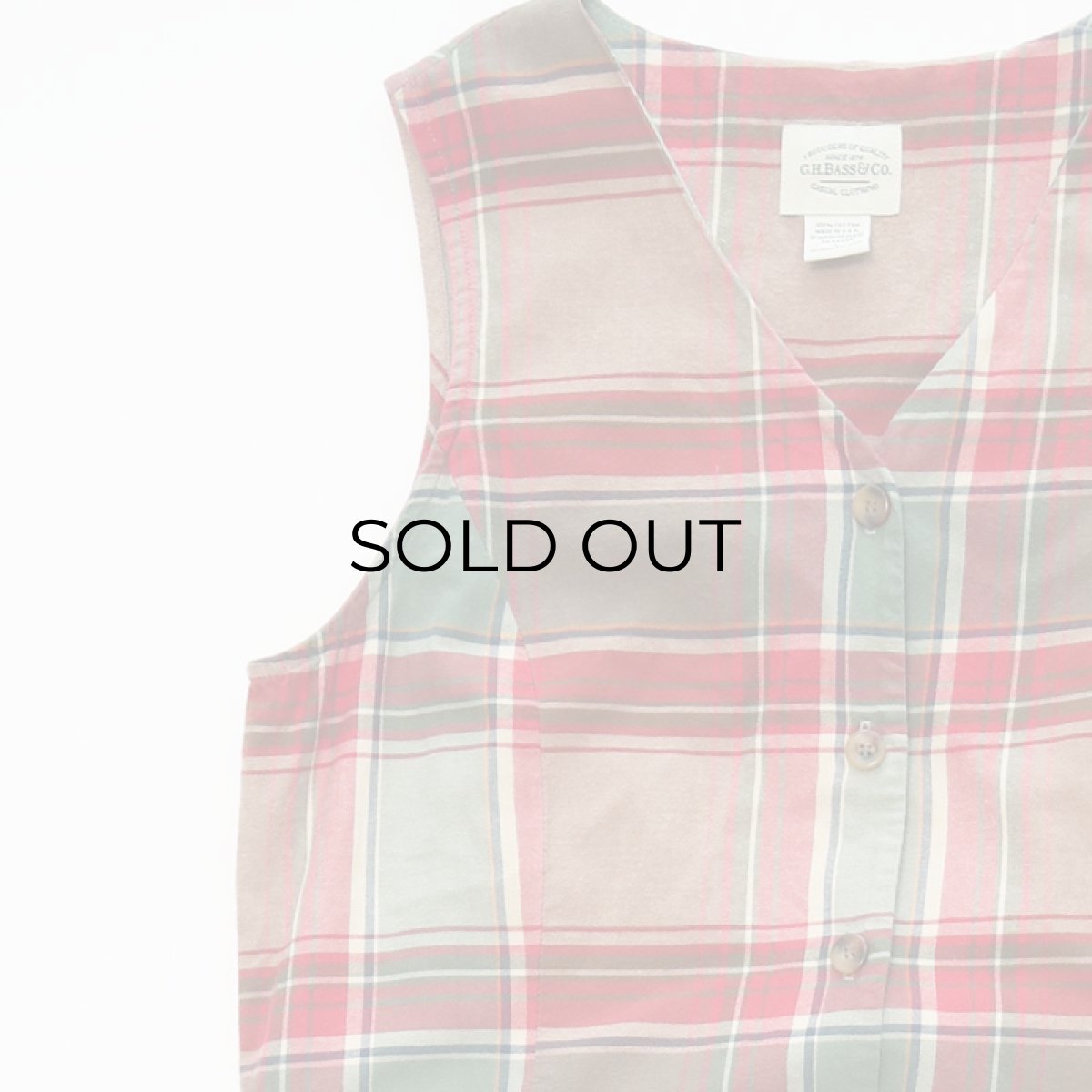 画像3: G.H. BASS & Co. COTTON CHECK N/S FRONT BUTTON DRESS (3)