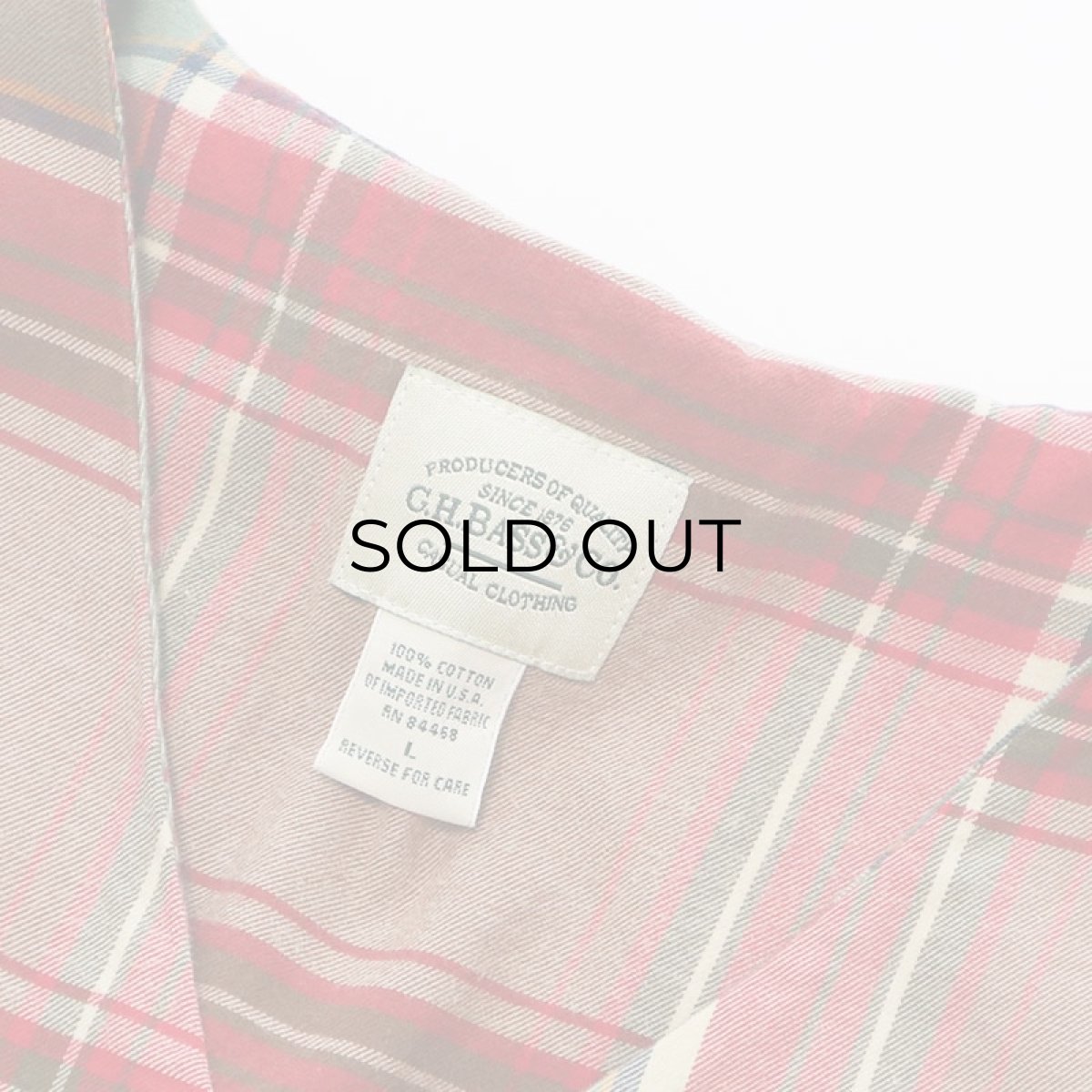 画像6: G.H. BASS & Co. COTTON CHECK N/S FRONT BUTTON DRESS (6)