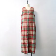 画像8: G.H. BASS & Co. COTTON CHECK N/S FRONT BUTTON DRESS (8)