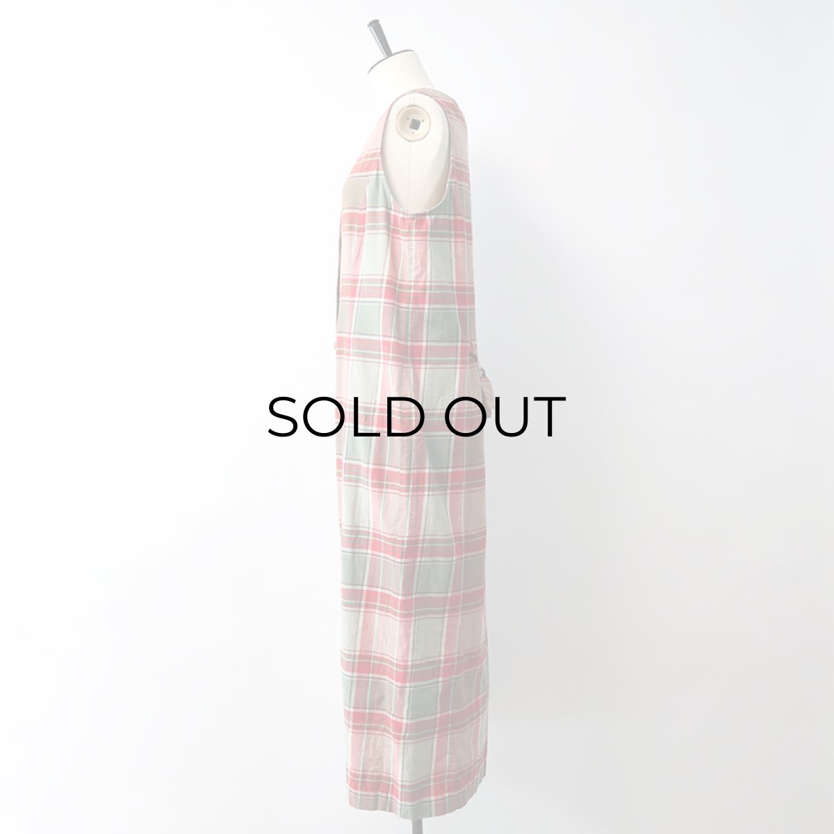 画像9: G.H. BASS & Co. COTTON CHECK N/S FRONT BUTTON DRESS (9)