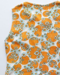 画像8: 70's UNKNOWN BRAND HANDMADE COTTON PILE ALL OVER FLOWER PATTERN N/S TUNIC (8)