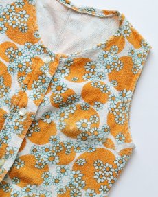 画像5: 70's UNKNOWN BRAND HANDMADE COTTON PILE ALL OVER FLOWER PATTERN N/S TUNIC (5)