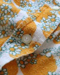 画像9: 70's UNKNOWN BRAND HANDMADE COTTON PILE ALL OVER FLOWER PATTERN N/S TUNIC (9)
